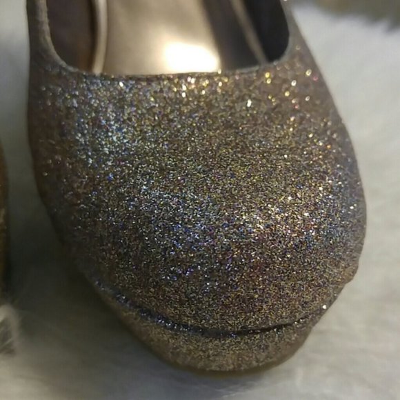Candie's rose gold glitter high heel platform slingbacks size 6.5 - Picture 5 of 7